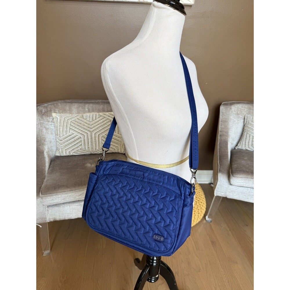 Lug Wings Crossbody Bag Blue Insulated Pocket Organizer Purse Quilted RFID